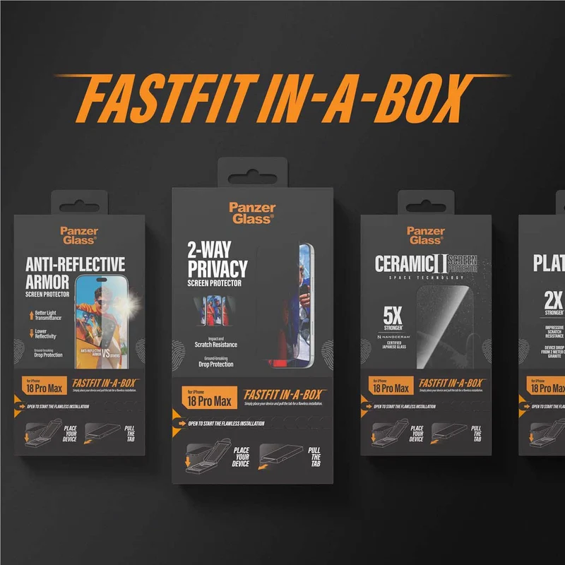 PanzerGlass Screen Protector for iPhone 18 Pro Max/17 Pro Max with FASTFIT IN-A-BOX