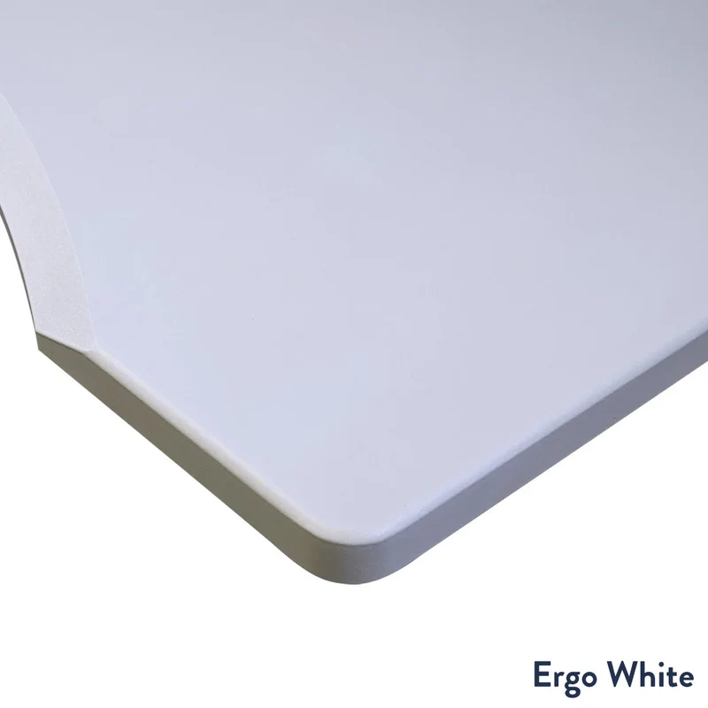 Desky Dual Ergo Edge Sit Stand Desk 180cm White Desktop and Wheat Frame
