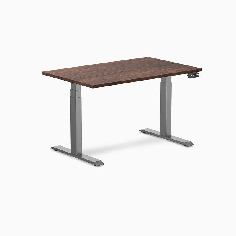 Desky Dual Softwood Sit Stand Desk 180cm American Rustic Pine Desktop and Wheat Frame