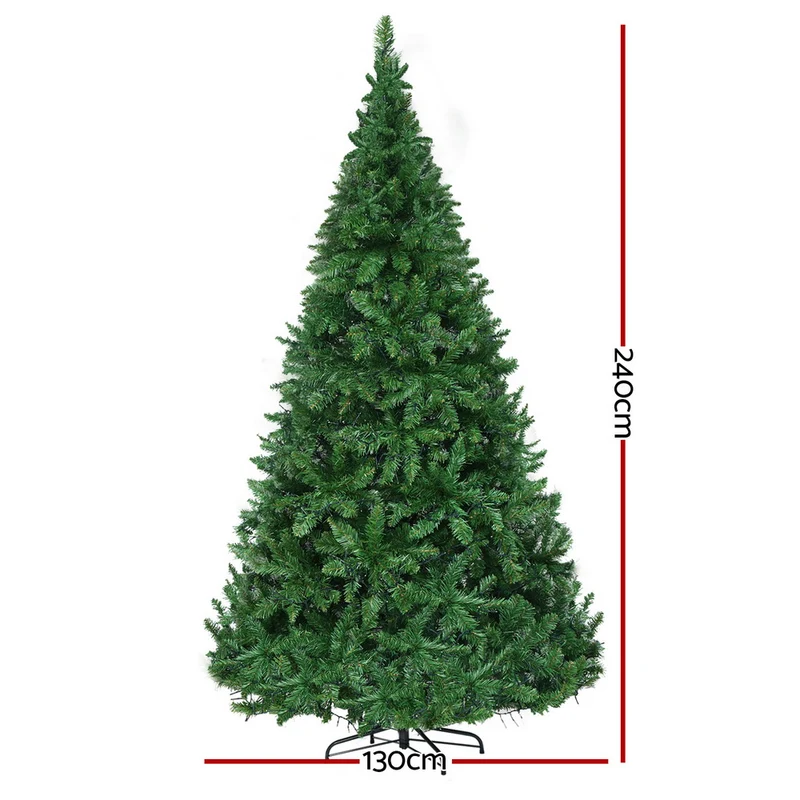 Jingle Jollys Christmas Tree 2.4m Xmas Tree Decorations 1488 LEDs 8 Light Modes