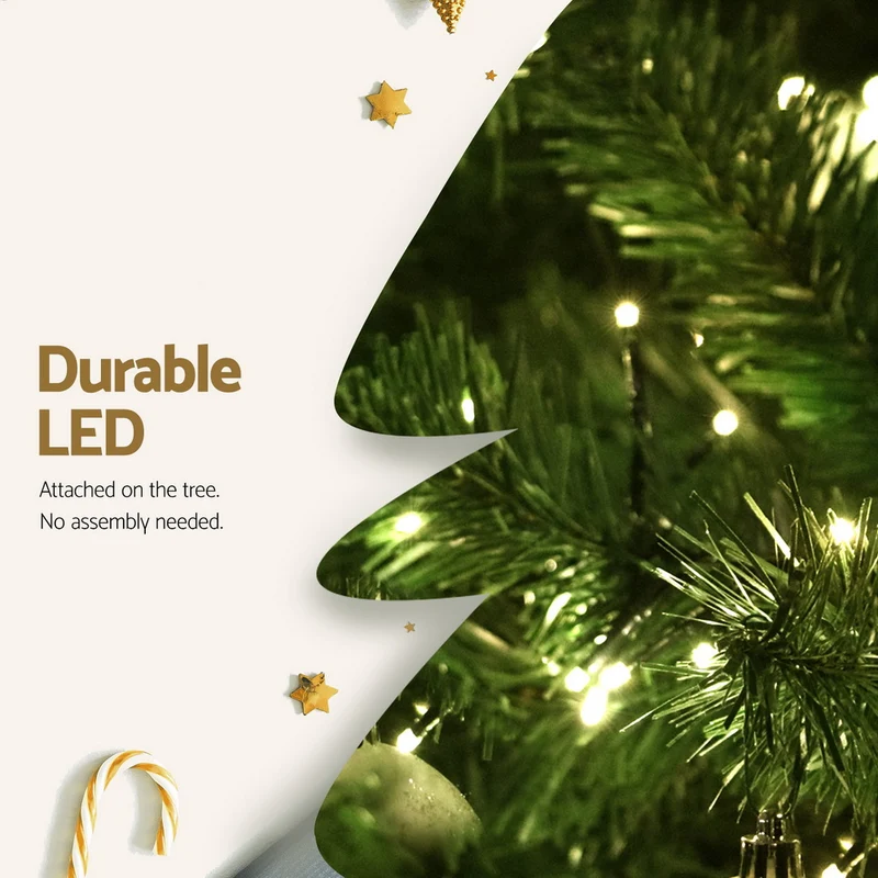 Jingle Jollys Christmas Tree 2.4m Xmas Tree Decorations 1488 LEDs 8 Light Modes