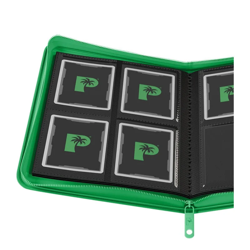 Palms Off Gaming Collector's Series 4 Pocket Zip Trading Card Binder - GREEN