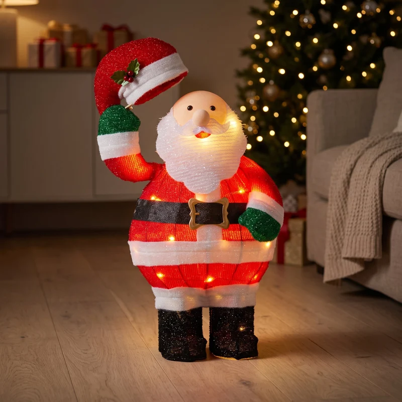 Christabelle 56cm Santa Christmas Light Up Display Animated LED Outdoor Indoor Xmas Yard Lawn Statue Home Decor