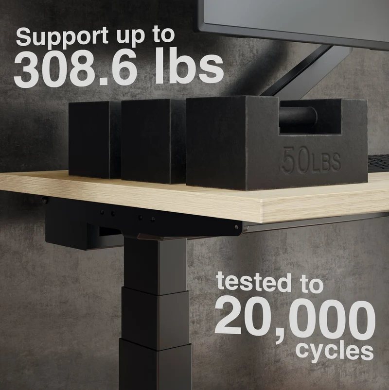 Desky Dual Mini Sit Stand Desk 1000x600 Sublime Teak Desktop and Wheat Frame