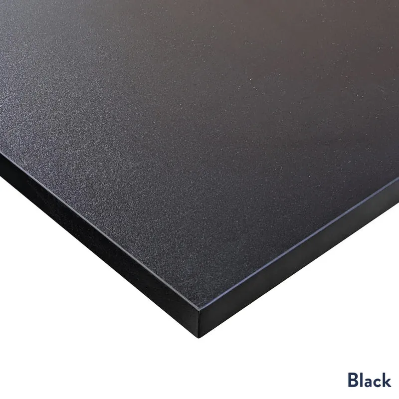 Desky L-Shape Melamine Sit Stand Desk 200cm - Left Return Black Top and Wheat Leg