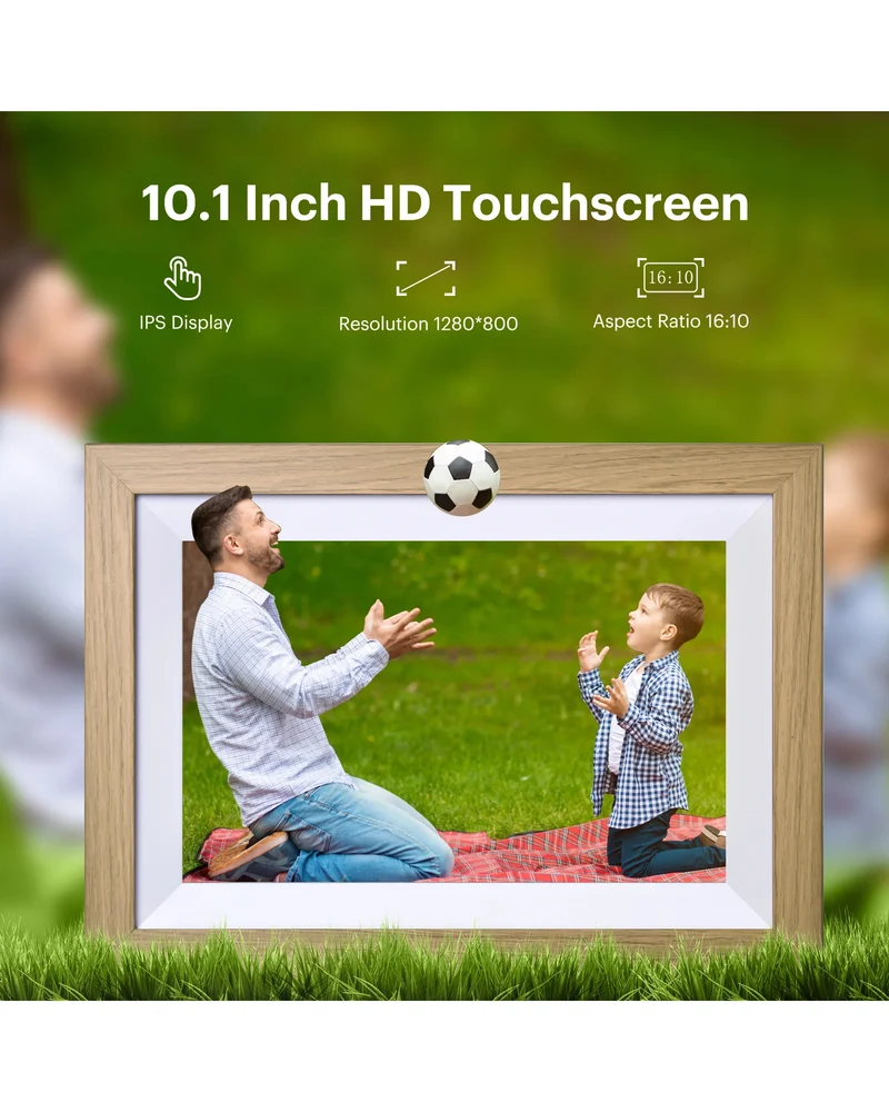 Kodak DA744 10.1" Frameo Wi-Fi Digital Photo Frame – 32GB Wooden Touchscreen with Replaceable Frame