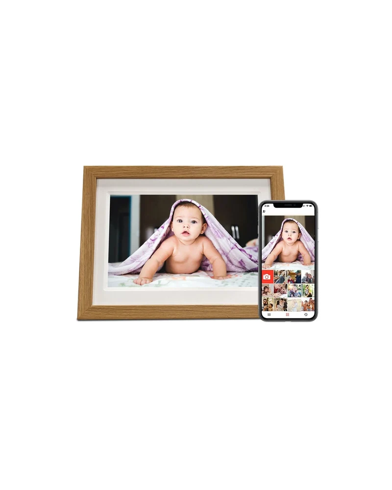Kodak DA744 10.1" Frameo Wi-Fi Digital Photo Frame – 32GB Wooden Touchscreen with Replaceable Frame