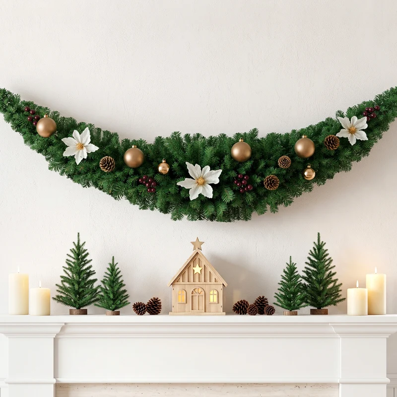 Jingle Jollys 2.4m Christmas Garland Xmas Decorations Green Wedding Party