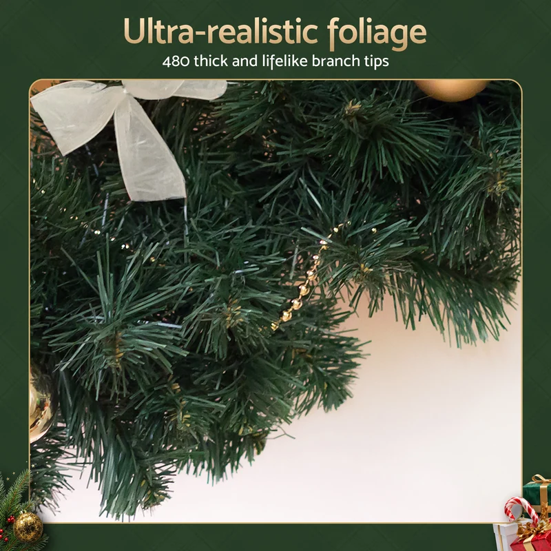 Jingle Jollys 2.1m Christmas Garland Xmas Decorations Green Wedding Party