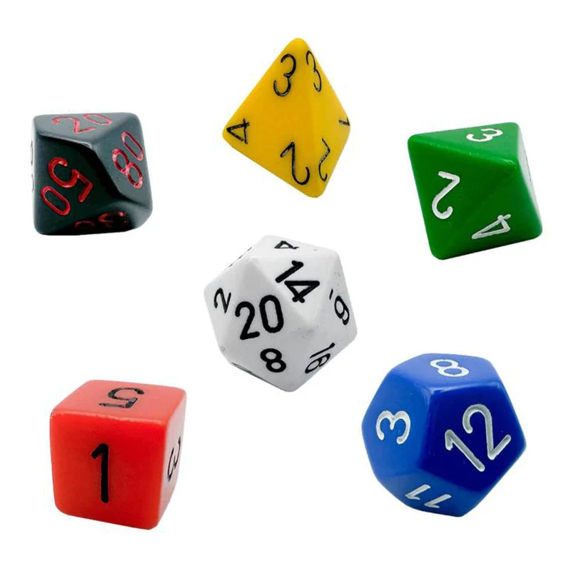 Chessex CHX 25499 Nostalgia Opaque GM & Beginner Player 7-Die Set