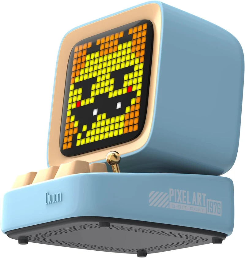 Divoom Ditoo-Mic Mini Karaoke Machine Pixel Art Bluetooth Speaker (Blue)