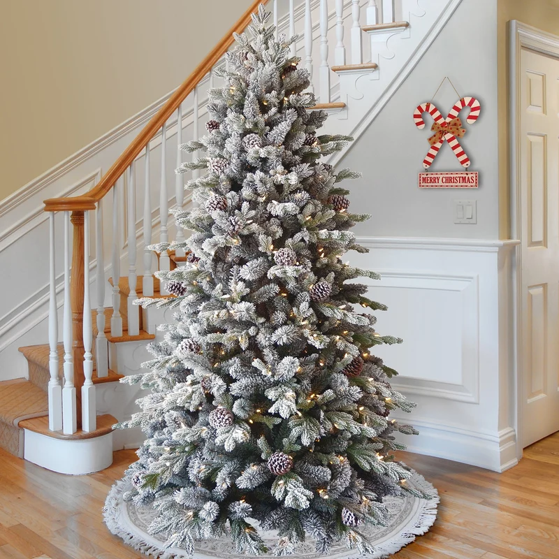 Christabelle 2.7m 9ft Christmas Tree with Twinkle Lights- Snowy Dorchester