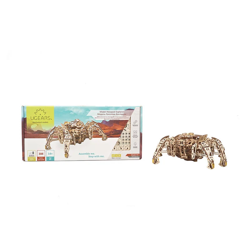 UGears Hexapod Explorer Wooden Mechanical Puzzle Model Kit