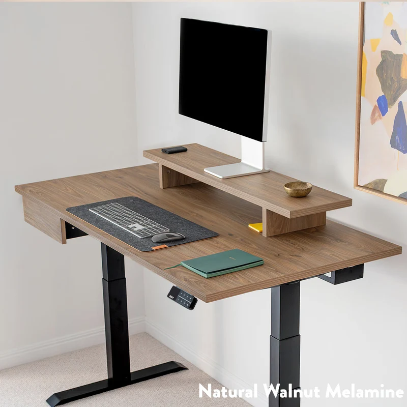 Desky Minimal Monitor Stand - Classic Oak Melamine