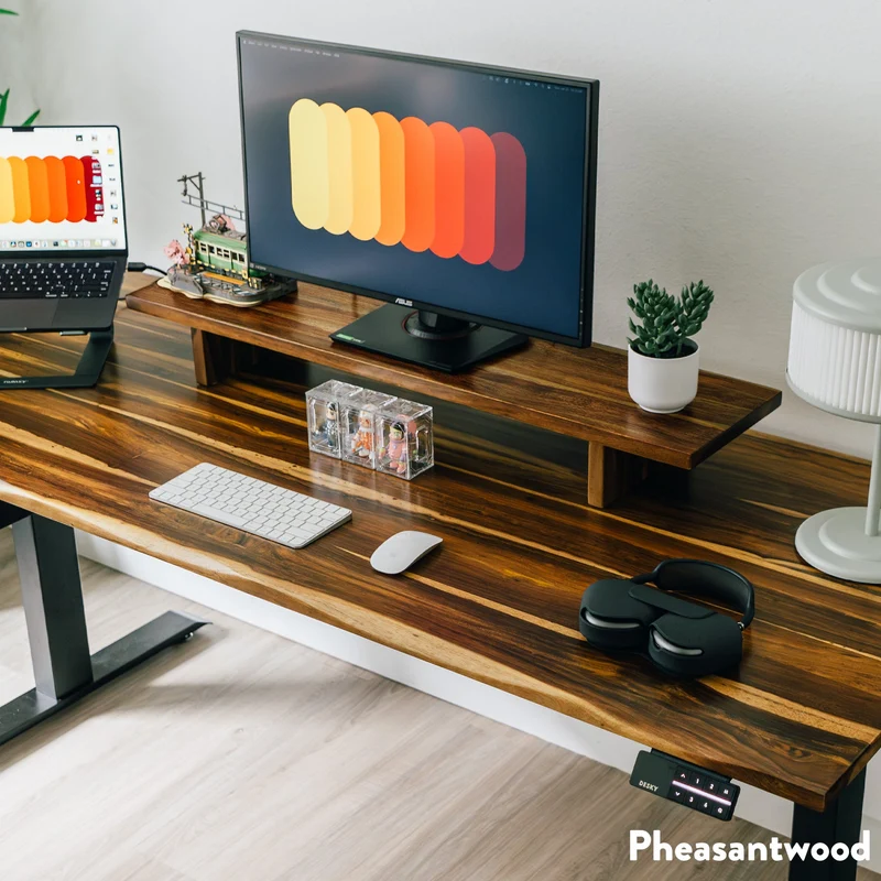 Desky Minimal Monitor Stand - Black Melamine