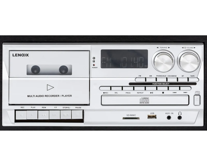 Lenoxx Audio Home Entertainment System CD/Cassette/Vinyl Player (Black)