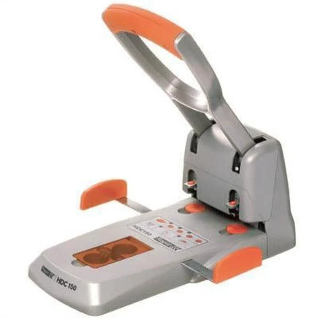 Rapid HDC150 Punch 2-Hole Heavy Duty 150 Sheet Silver/Orange