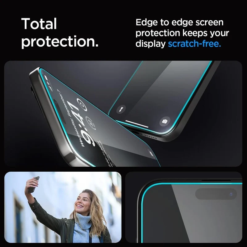 Spigen Apple iPhone 15 Pro EZ Fit GLAS.tR Slim 2PCS Glass Screen Protector - Clear
