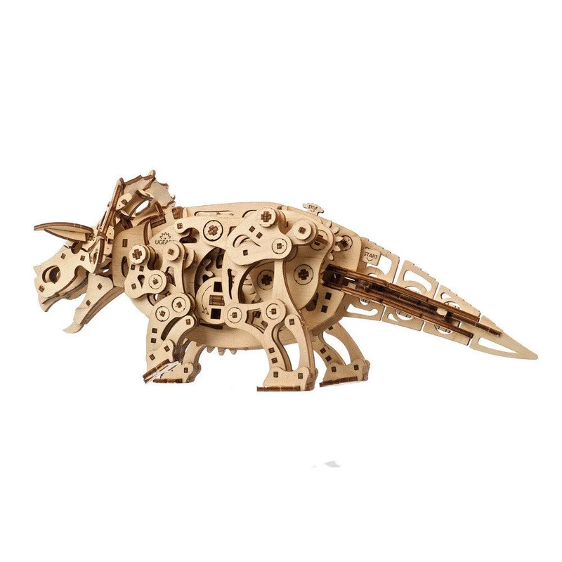 Ugears Triceratops Mechanical Wooden 3D Puzzle Model Kit