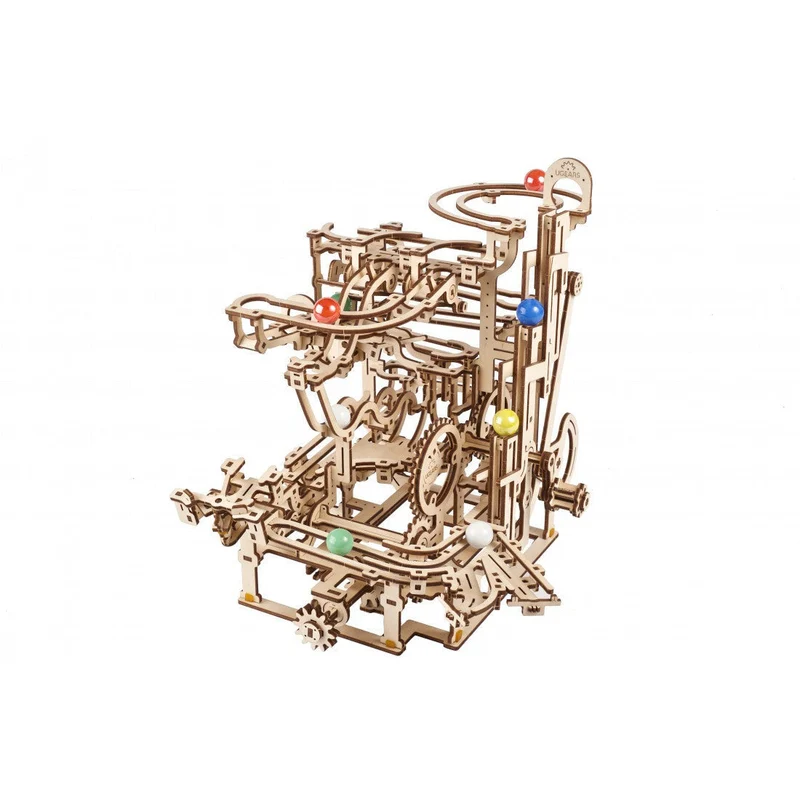 Ugears Marble Run Tiered Hoist Mechanical Wooden Puzzle Model Kit