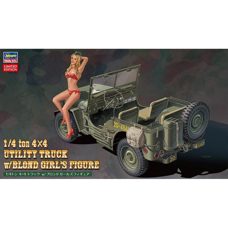Hasegawa 1/24 1/4ton 4x4 Utility Truck with Blond Girls Figure