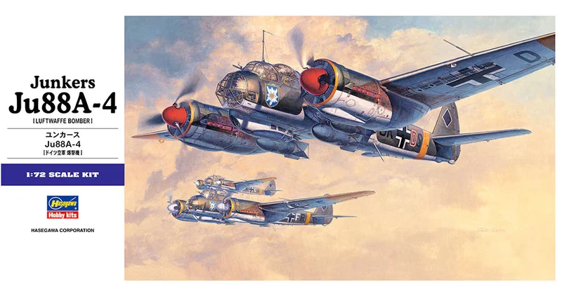 Hasegawa 1/72 Junkers Ju88A-4 (Luftwaffe Bomber)