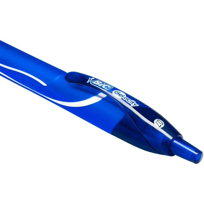 Bic Gelocity Retractable Quick Dry Gel Pen Medium 0.7mm Blue Box 12