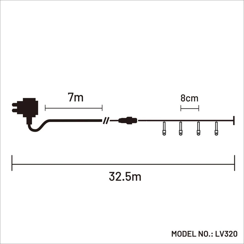 Lexi Lighting 320 Frosted LED Connectable String Light - Warm White