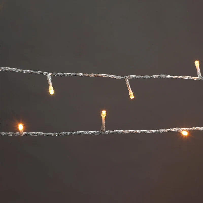 Lexi Lighting 520 LED Connectable Fairy Light Chain Clear Cable - Amber