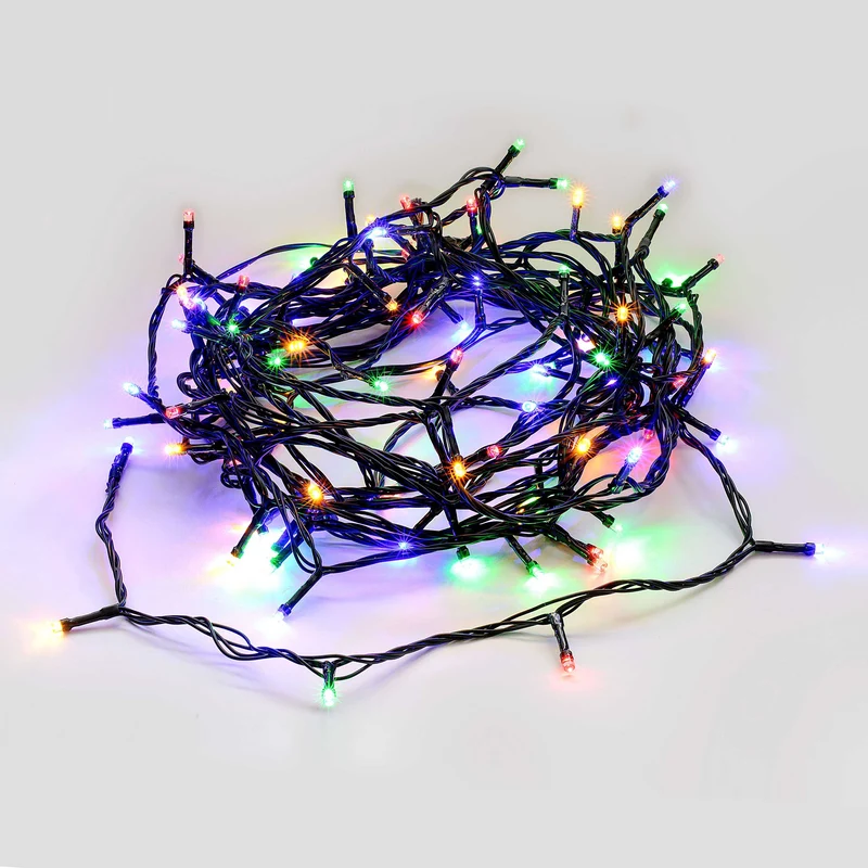 Lexi Lighting 240 LED Fairy Light Chain Dark Green Cable - Multicolour