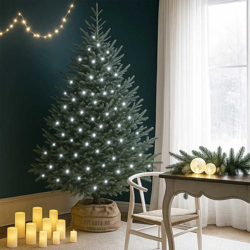 Lexi Lighting 360 LED Fairy Light Chain - Clear Cable - Connectable - White