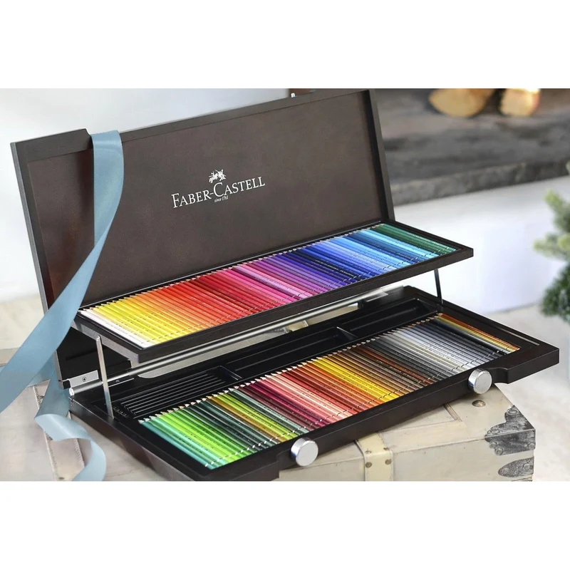 120 Faber-Castell Polychromos Coloured Colouring Pencils Wooden Case Set Box