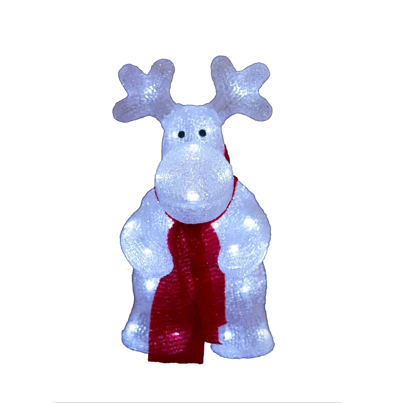 Lexi Lighting Acrylic Deer with Red Scarf
