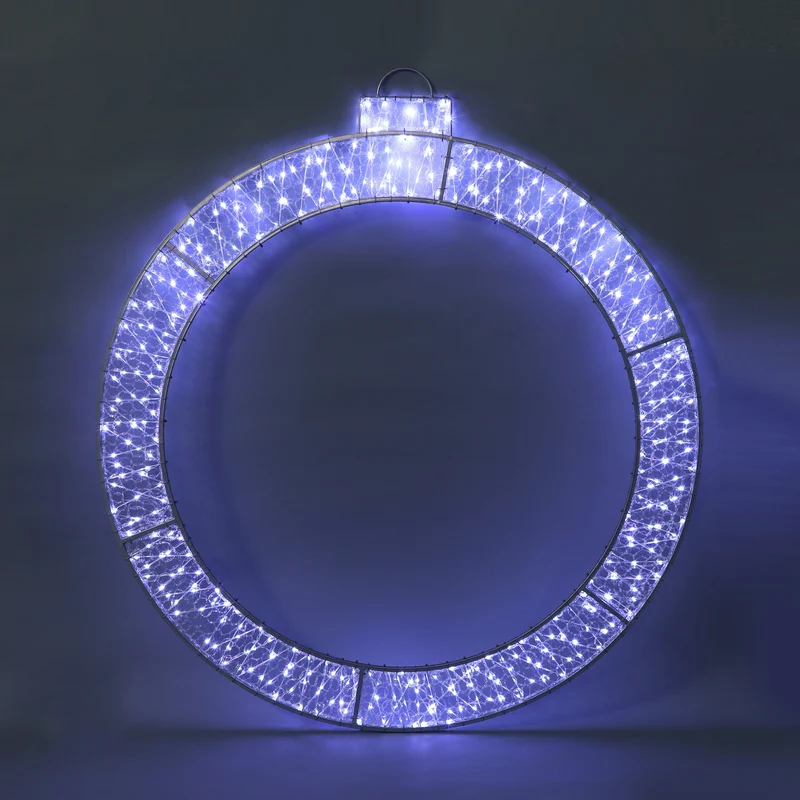 Lexi Lighting 2D 1.2M Mesh Christmas Bauble Ring with twinkle LED - White