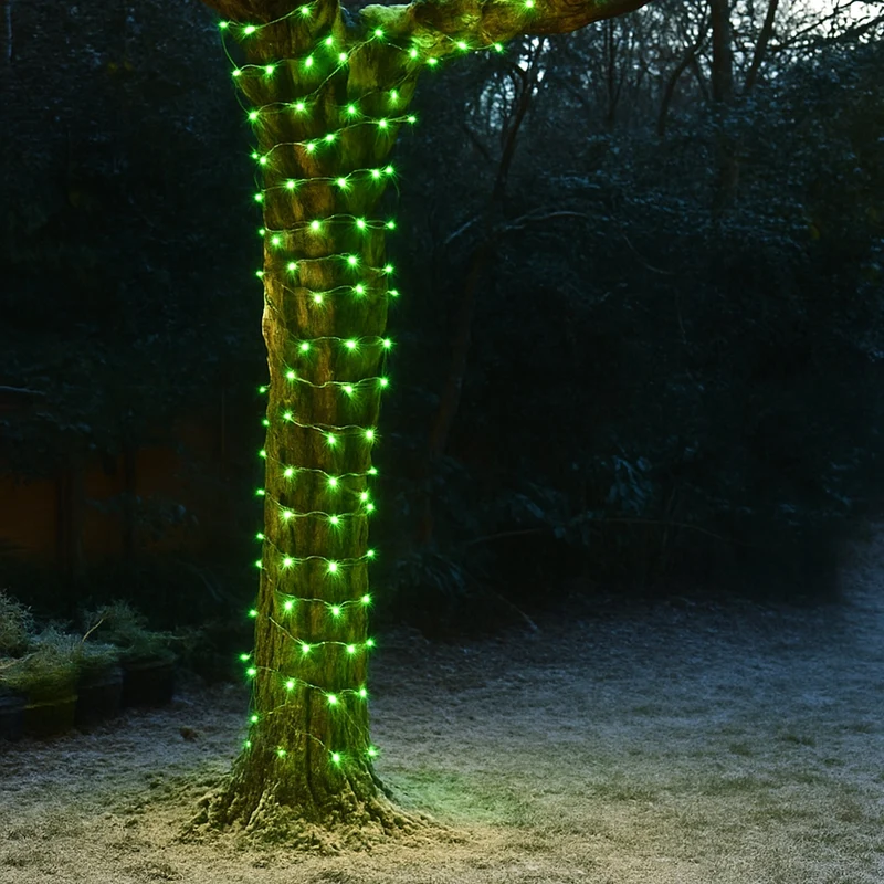 Lexi Lighting 240 LED Fairy Light Chain Clear Cable - Green