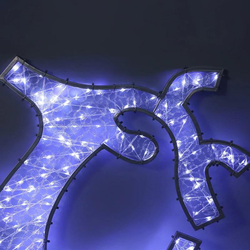 Lexi Lighting 2D 1.2M Mesh Flying Reindeer with twinkle LED - White