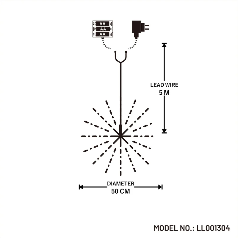 Lexi Lighting Dual Power Firework Hanging Light - 200 LED