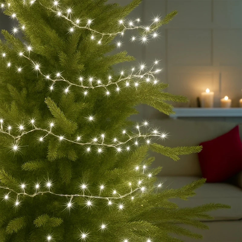 Lexi Lighting 240 LED Fairy Light Chain Clear Cable - White