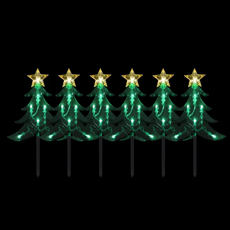Lexi Lighting Dual Power Set of 6 LED Tree Stakes Path Light