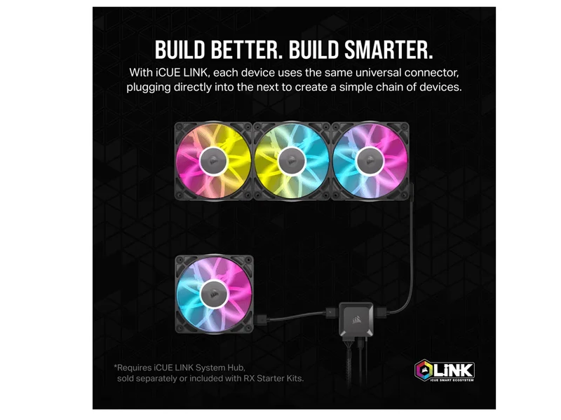 Corsair iCUE LINK RX120 II RGB 120mm PWM Fan - Black