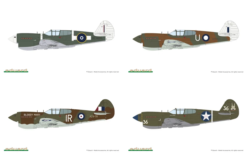 Eduard 1/48 Pacific Star P-40E Warhawk Dual Combo Model Kit (Aus Decals)