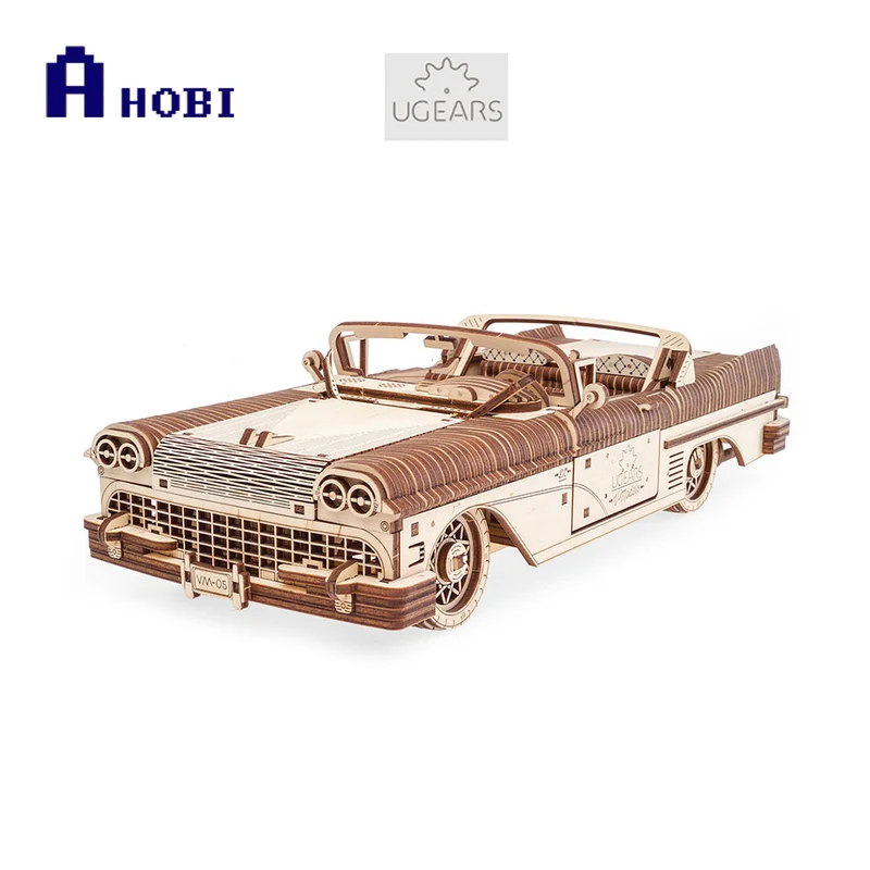 UGears 3D Wooden Puzzle Dream Cabriolet VM-05 From The 50s Mechanical Model Kit