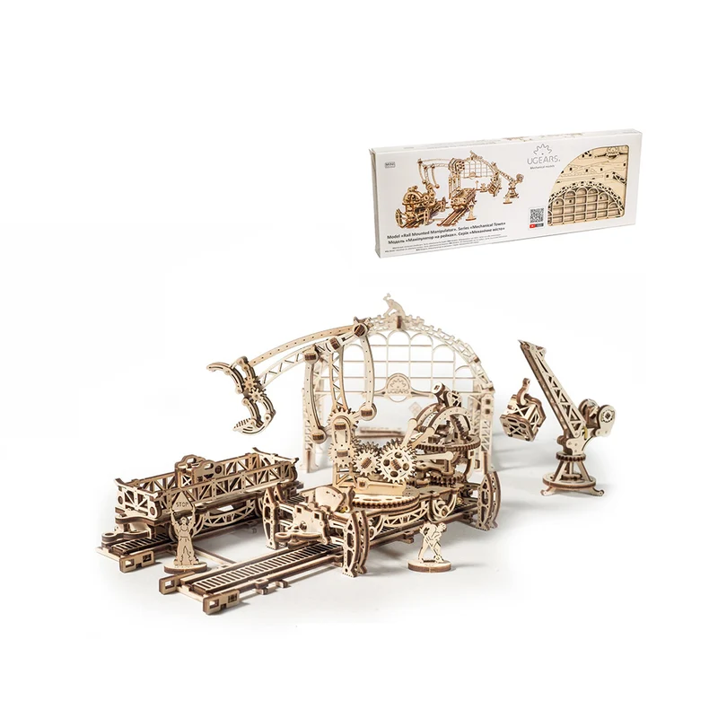 UGears Wooden Self Propelled 3D Puzzle Rail Mounted Manipulator Kit