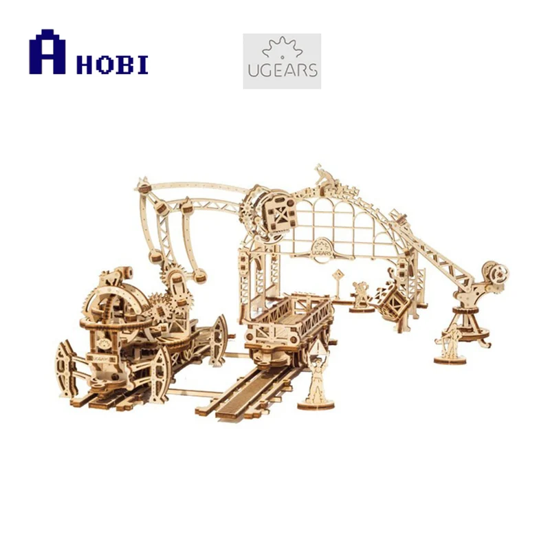 UGears Wooden Self Propelled 3D Puzzle Rail Mounted Manipulator Kit