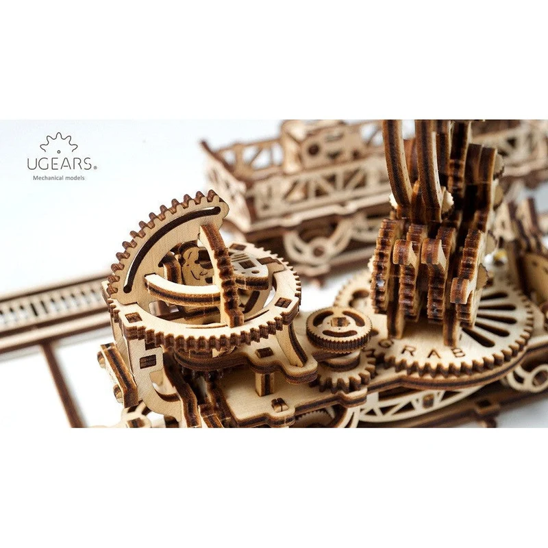 UGears Wooden Self Propelled 3D Puzzle Rail Mounted Manipulator Kit