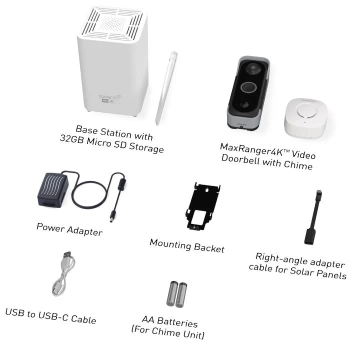 Swann MaxRanger4K Entrance Video Doorbell and BaseStation