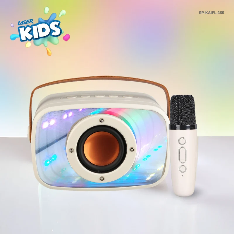 Laser Karaoke Speaker with Infinity Light Show and Mic