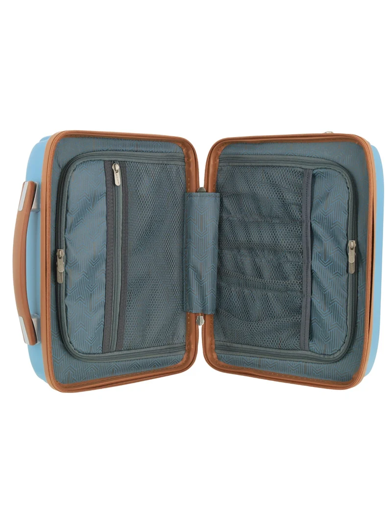 Pierre Cardin Medium Hardshell Suitcase and Beauty Case Set (Blue)