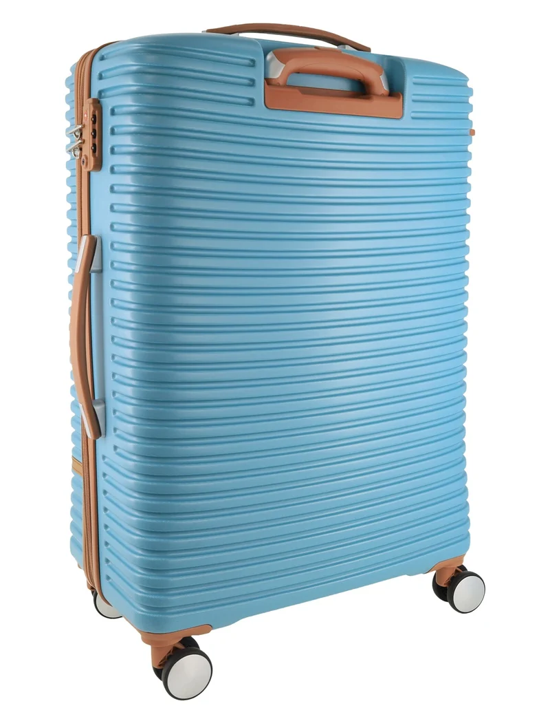 Pierre Cardin Medium Hardshell Suitcase and Beauty Case Set (Blue)
