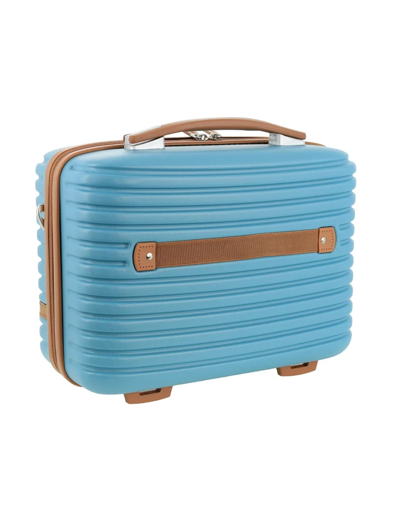 Pierre Cardin Large Hard-Shell Suitcase & Mini Beauty Case Set w/ Tag Blue
